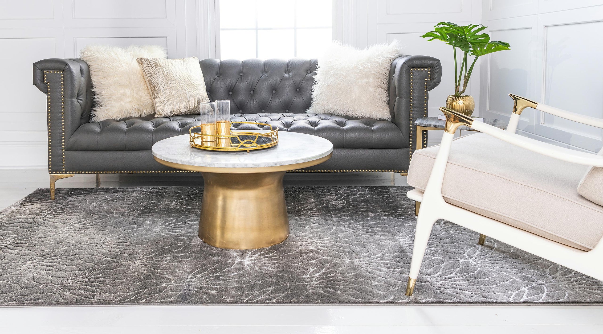 Ellison Lotus Flower Pattern Luxury Rug by Unique Loom