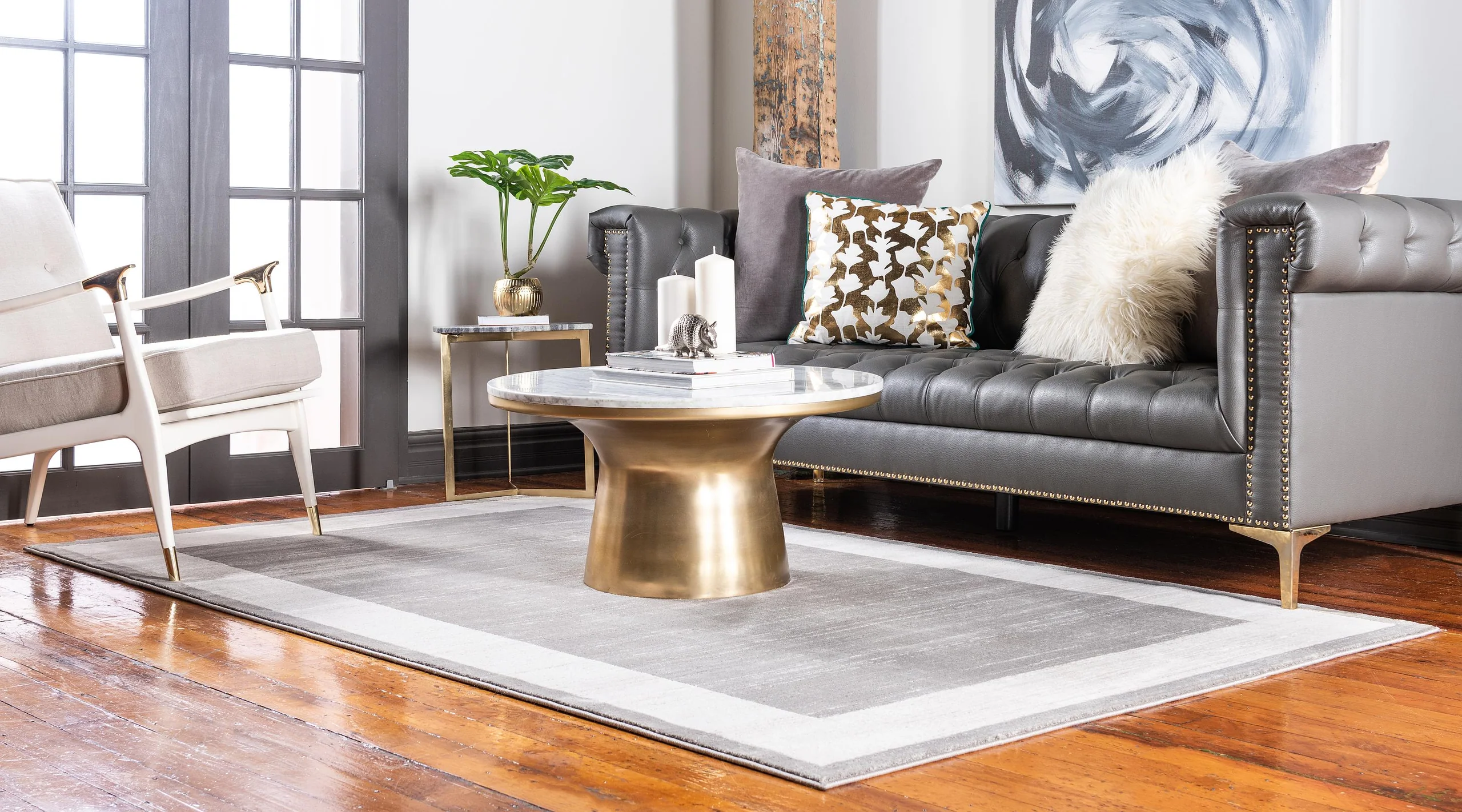 Brysen Modern Border Rug from Unique Loom