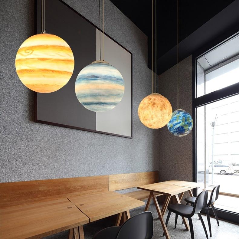 Milky Way Galaxy Pendant Lamp in Resin for Large Spaces