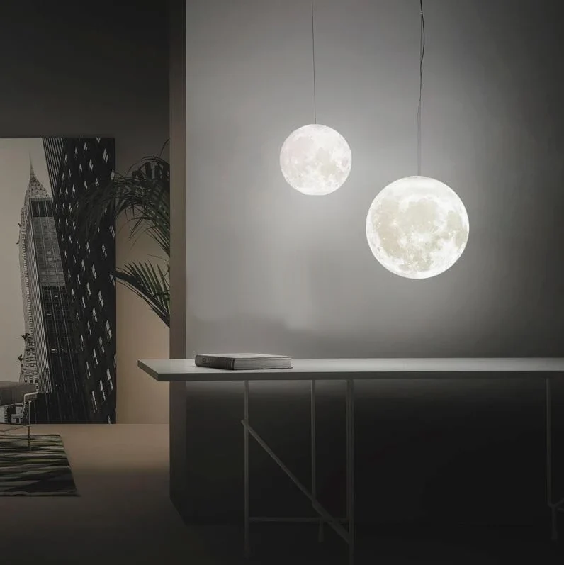 Full Moon 3D Hanging Lamp with 39.4 Inch Cable