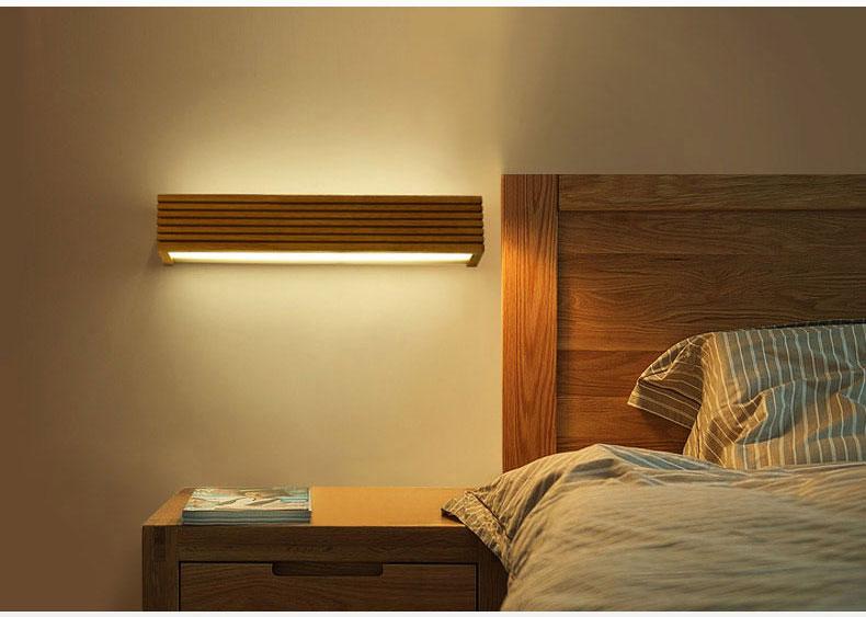 Statuto Modern Nordic Wooden Wall Lamp, 18 Inch LED Light