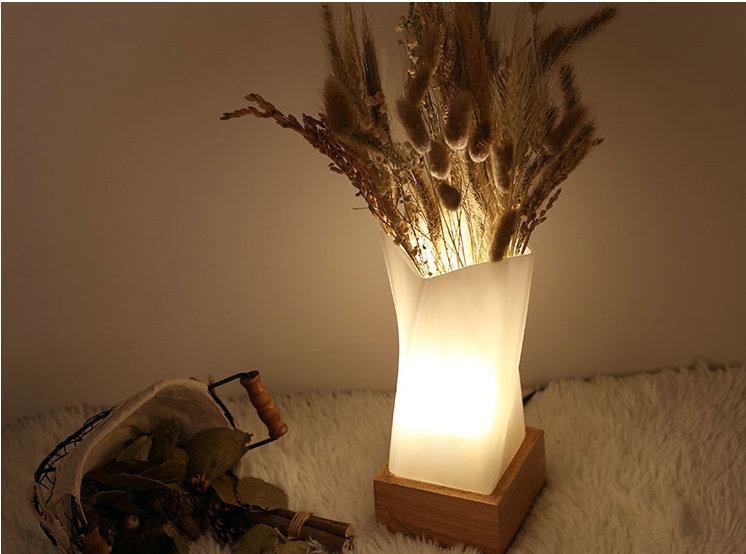 Lull moderne twist bureaulamp in hout, glas en keramiek