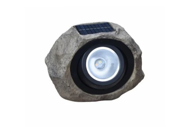 Stone buitenzonnelamp met realistisch steenontwerp voor tuinpaden
