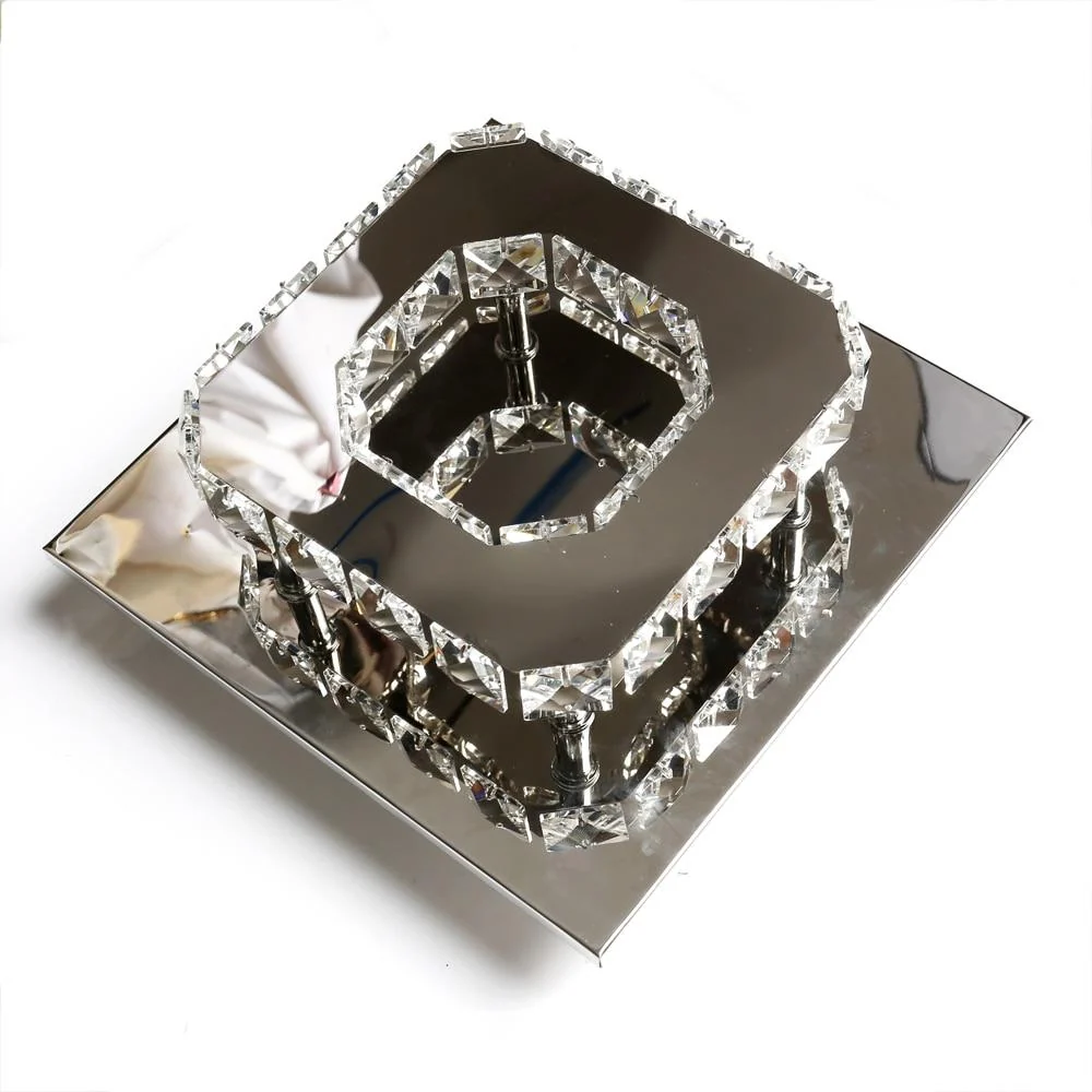 Lustre Cesar em Cristal, Aço Inox e Acrílico