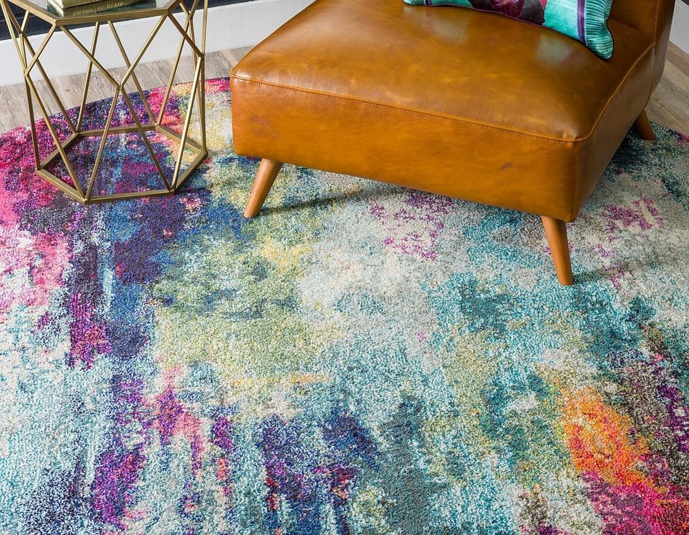 Corban Watercolor Purple Blend Area Rug by Unique Loom