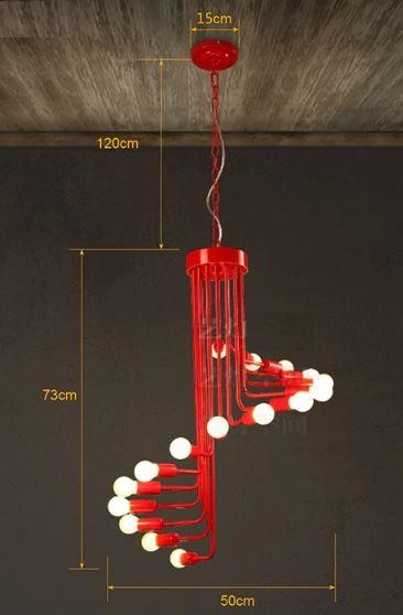 Ava Modern Nordic Spiral Chandelier in Polished Iron
