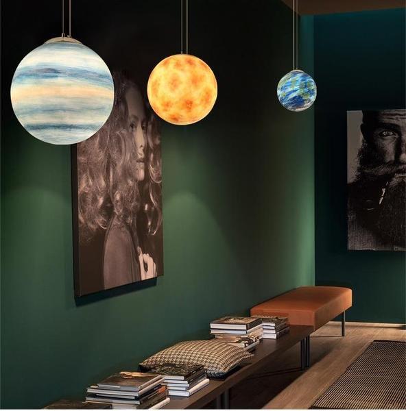 Milky Way Galaxy Pendant Lamp in Resin for Large Spaces