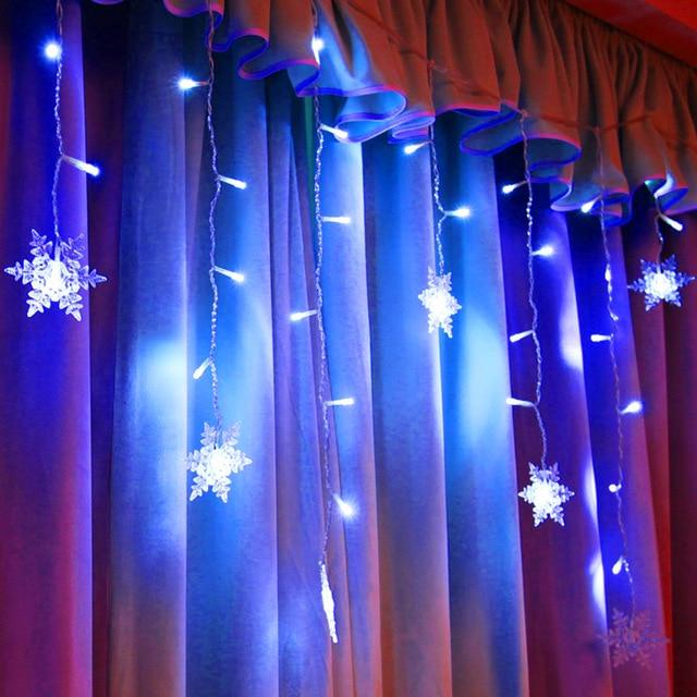 Set van 16 hangende LED-sneeuwvloklampen