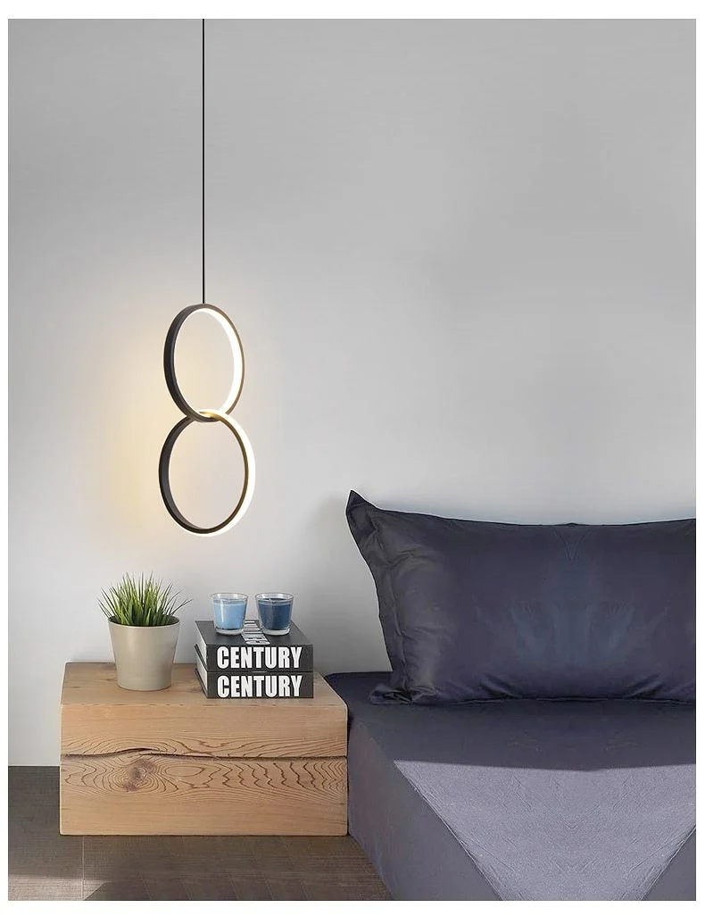 Wisząca lampa LED Kavita okrągła z metalu i akrylu