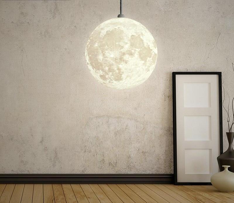 Full Moon 3D Hanging Lamp with 39.4 Inch Cable