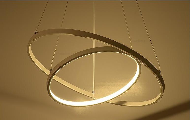 Indoor Modern Circular Ring Chandelier with Aluminum and Acrylic Frame