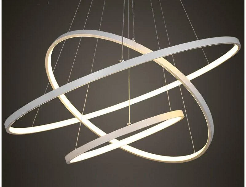 Indoor Modern Circular Ring Chandelier with Aluminum and Acrylic Frame