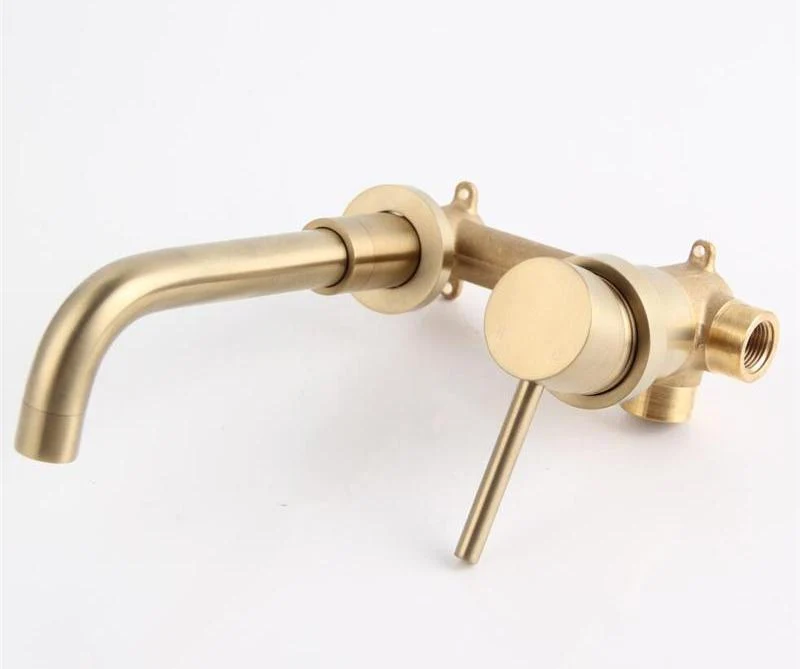 Modern Brass Wall Mounted Faucet, Two Piece Single Hole Design