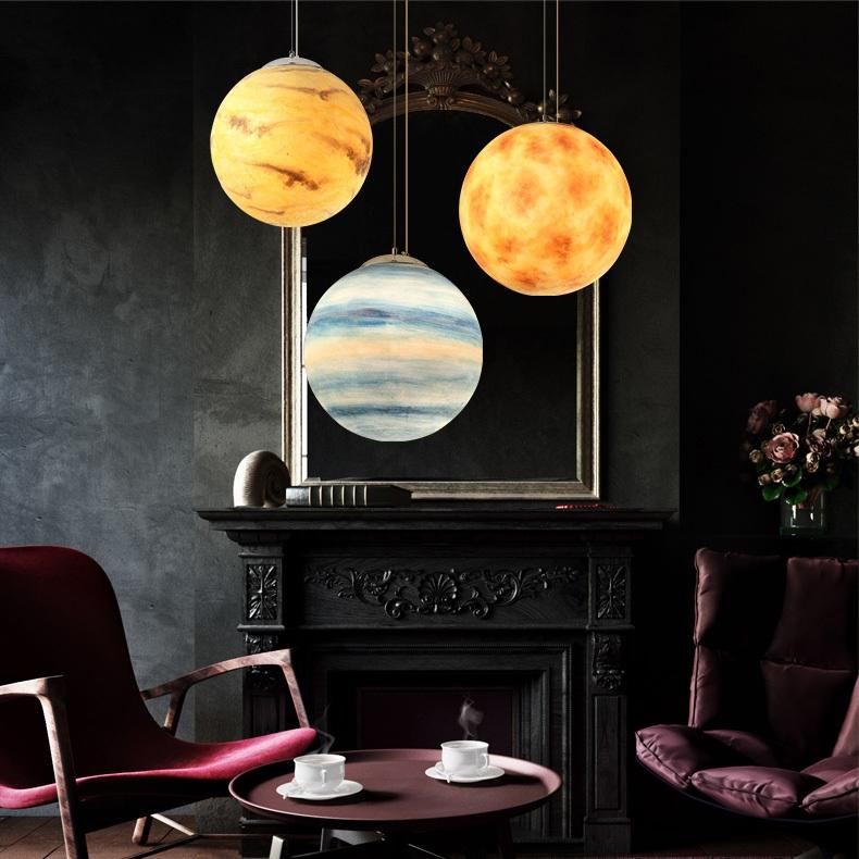 Milky Way Galaxy Pendant Lamp in Resin for Large Spaces