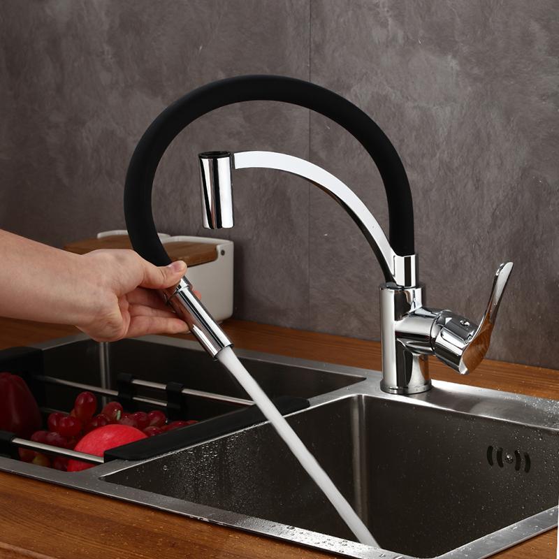 Lodge Rotating Flexible Kitchen Faucet with Pull Down Sprayer