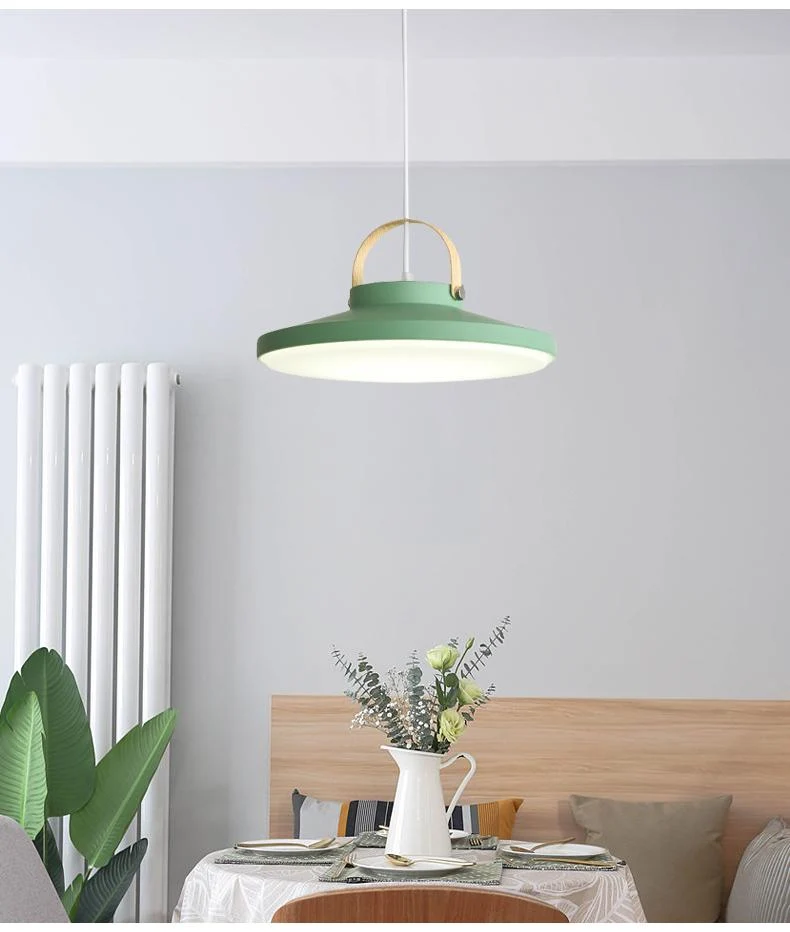 Buford Modern Nordic LED Hanging Pendant Lamp in Iron and Wood