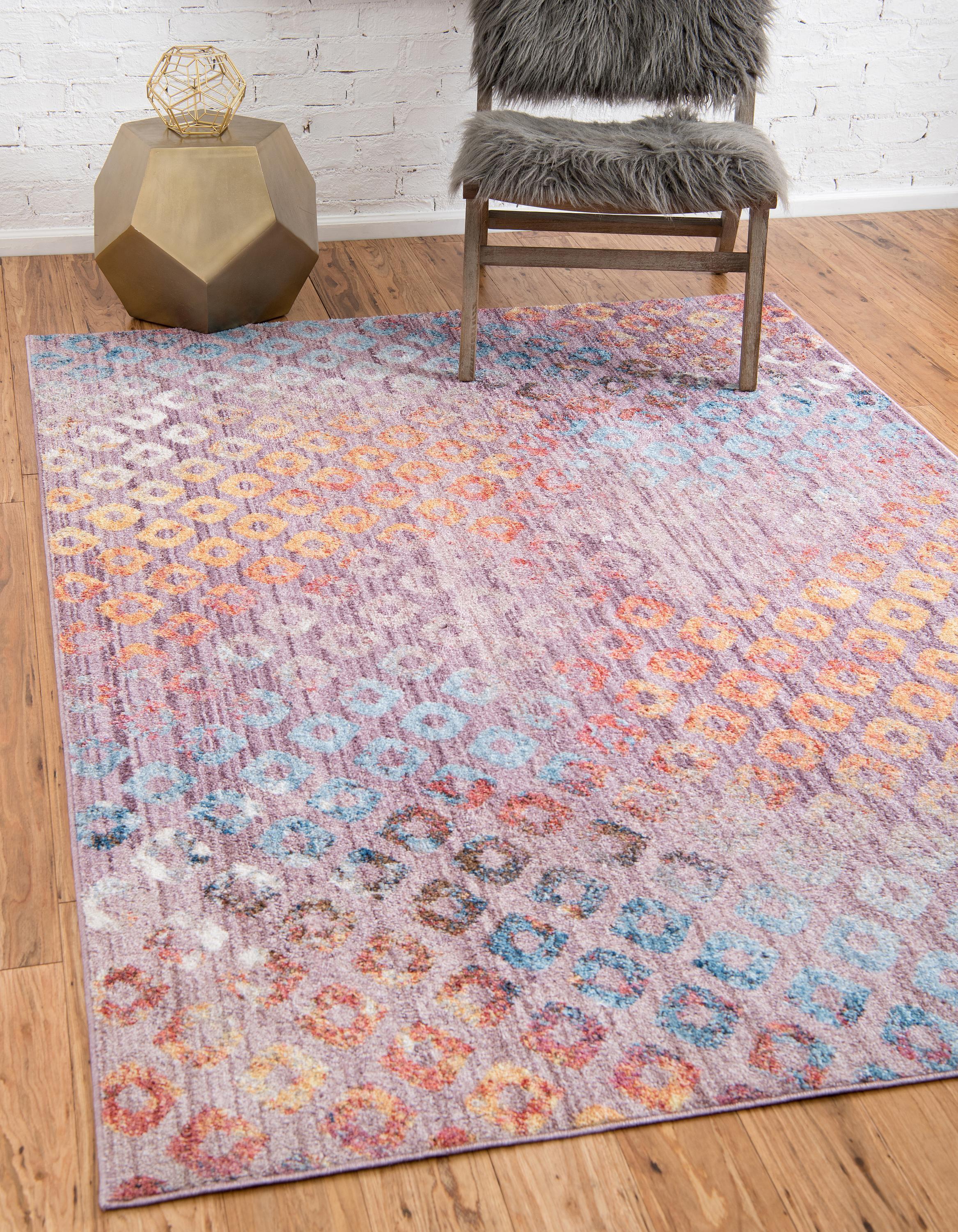 Devan Rainbow Square Pattern -matto, Unique Loom