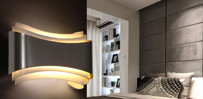 Modern LED Curved Wall Lamp in Stainless Steel and Acrylic