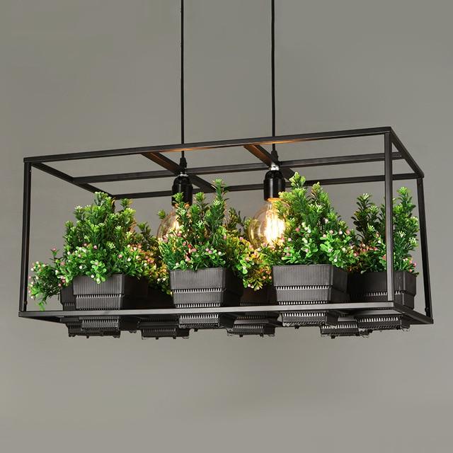 Iron Planter Chandelier with Eight Pots for Vintage and Modern Rooms