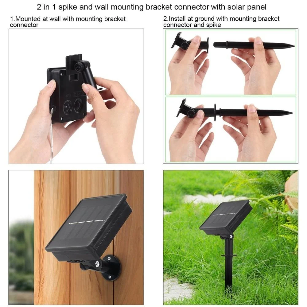 LED Solar Tube String Garden Lights for Fences, Pergolas and Patios