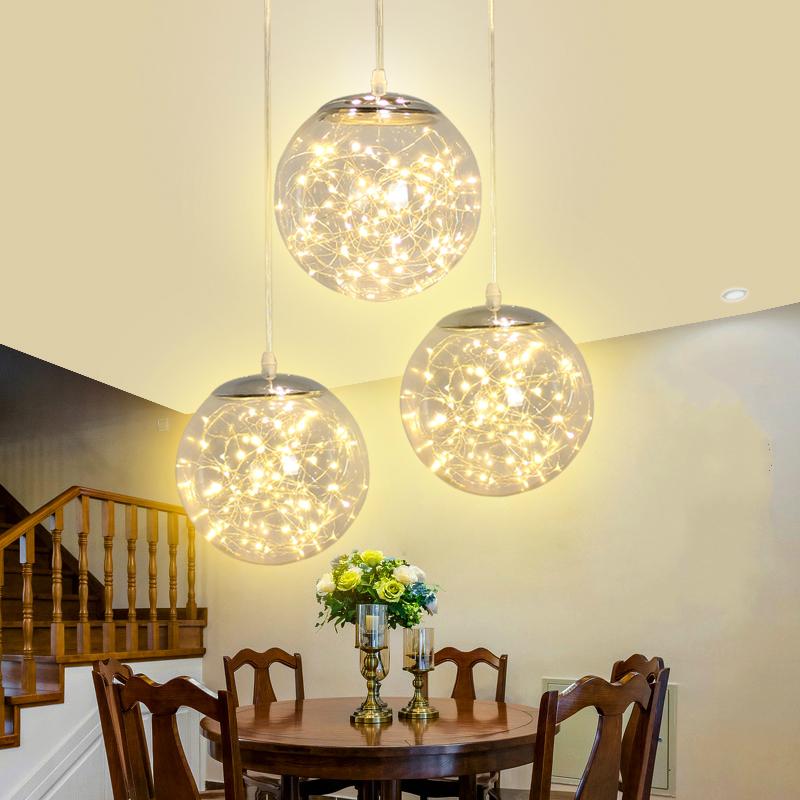 Levi LED Light String Pendant Lamp in Glass for Home and Bar