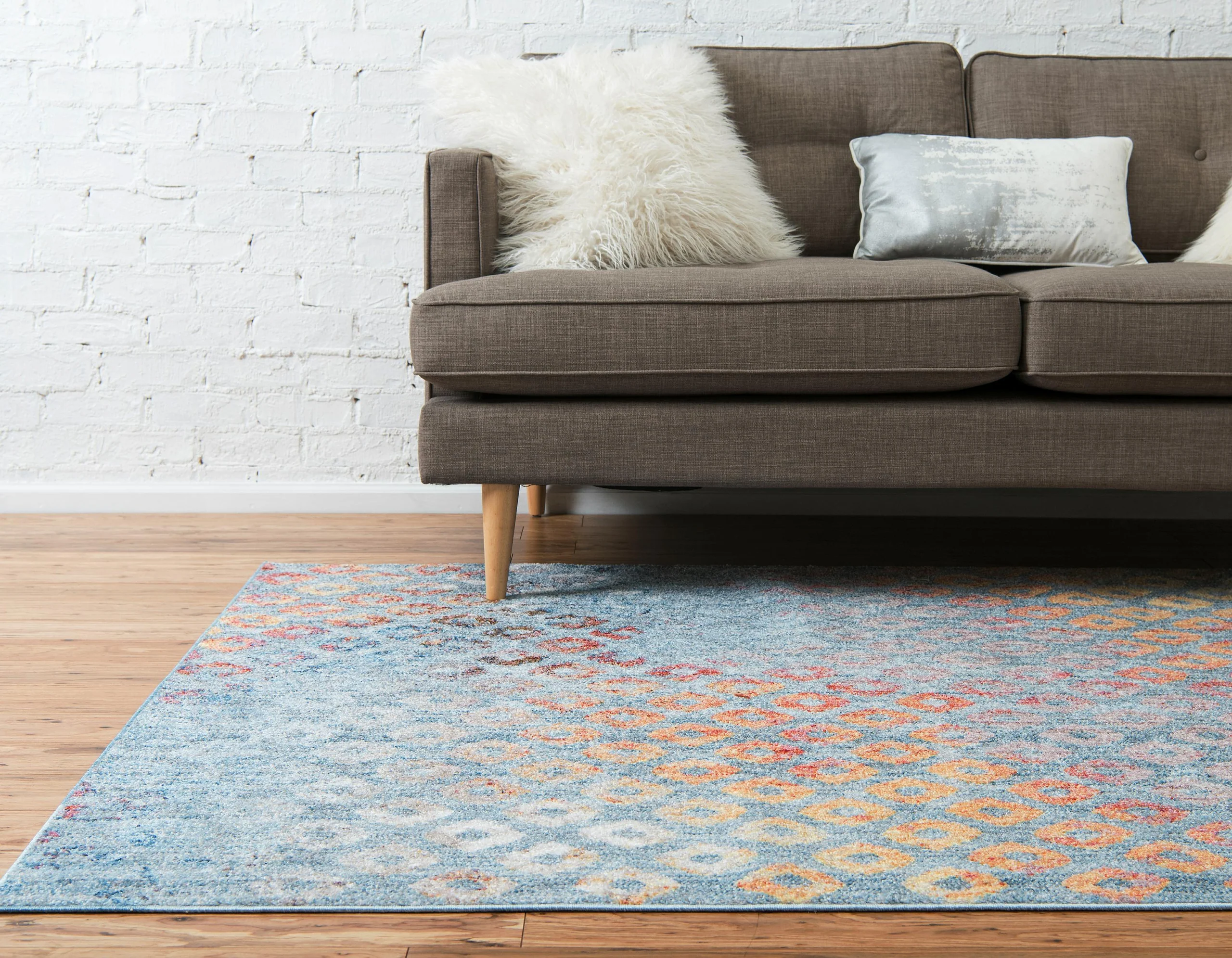 Devan Rainbow Square Pattern -matto, Unique Loom
