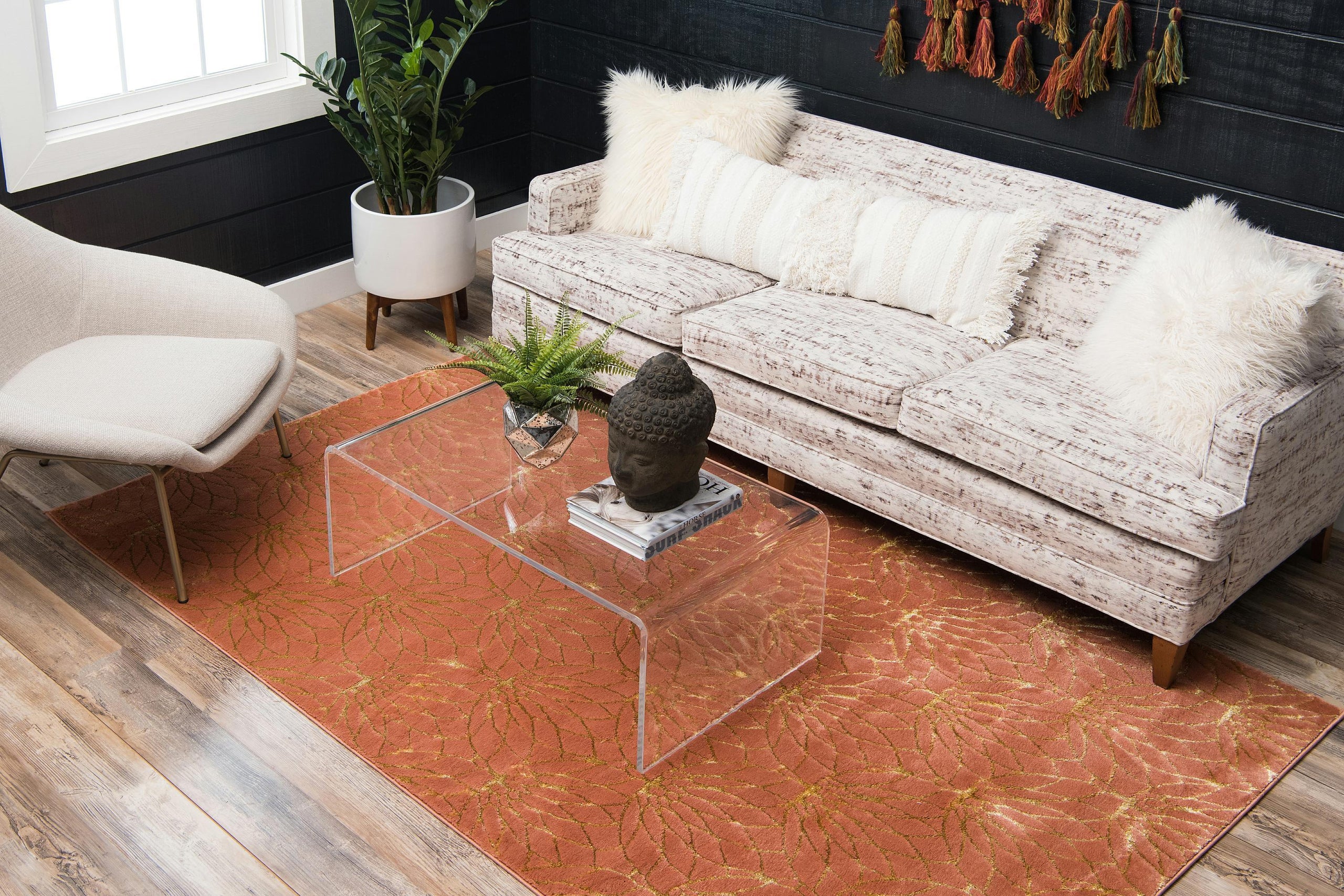 Ellison Lotus Flower Pattern Luxury Rug by Unique Loom