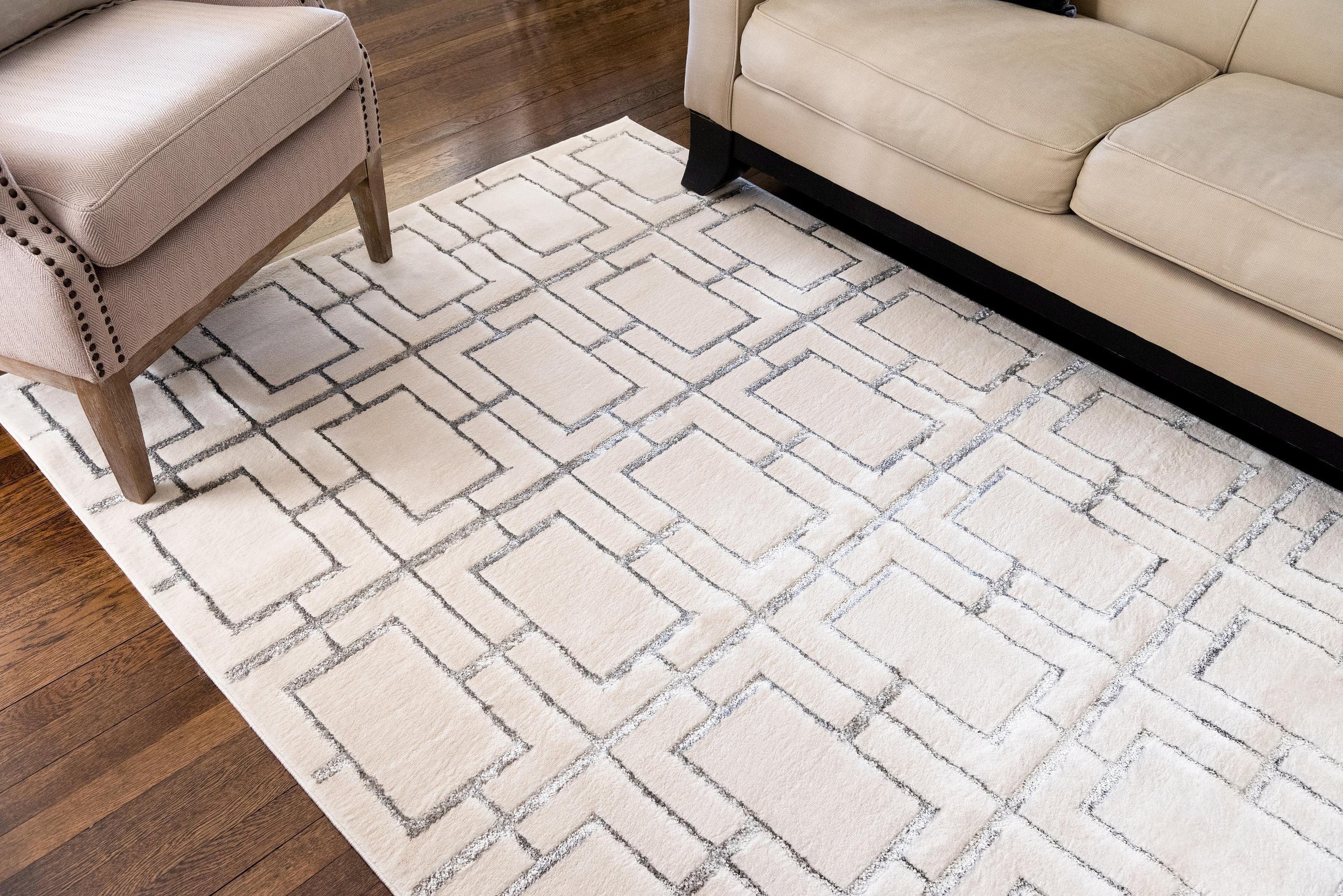 Tappeto di lusso Parker con motivo a cubi di Unique Loom