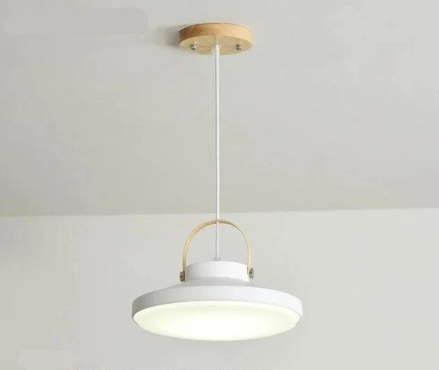 Buford Modern Nordic LED Hanging Pendant Lamp in Iron and Wood