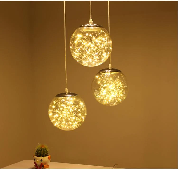 Levi LED Light String Pendant Lamp in Glass for Home and Bar