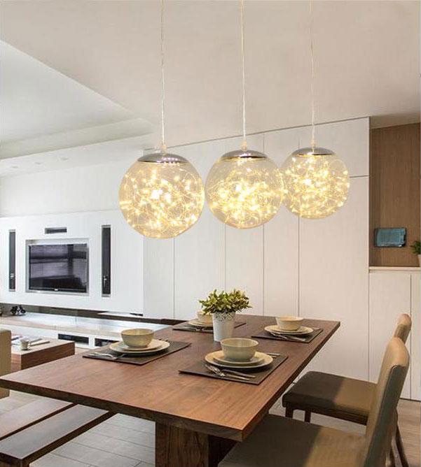 Levi LED Light String Pendant Lamp in Glass for Home and Bar