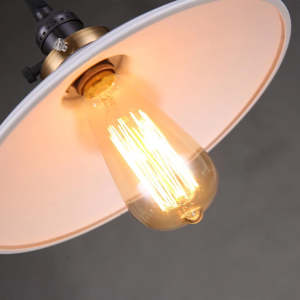 Zelus Vintage Retro Metal Shade Hanging Lamp With Bulb Included