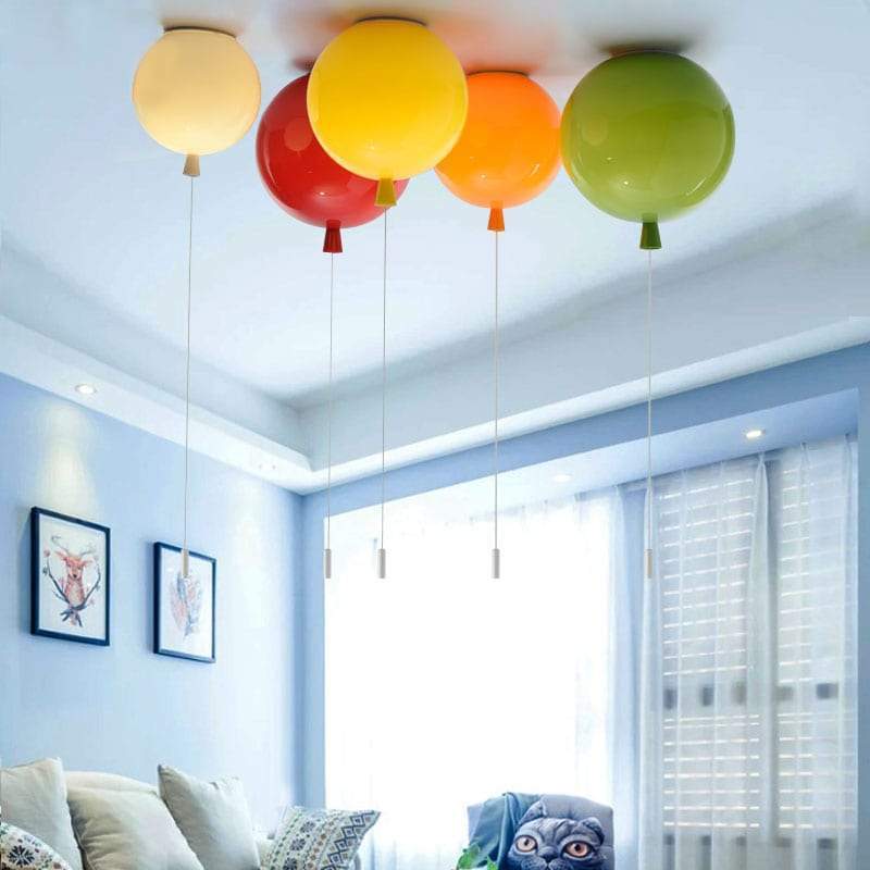 Globo Balloon Ceiling Light for Kids Rooms in Iron and Acrylic