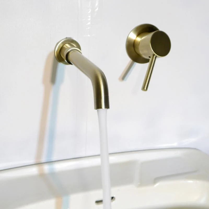 Modern Brass Wall Mounted Faucet, Two Piece Single Hole Design