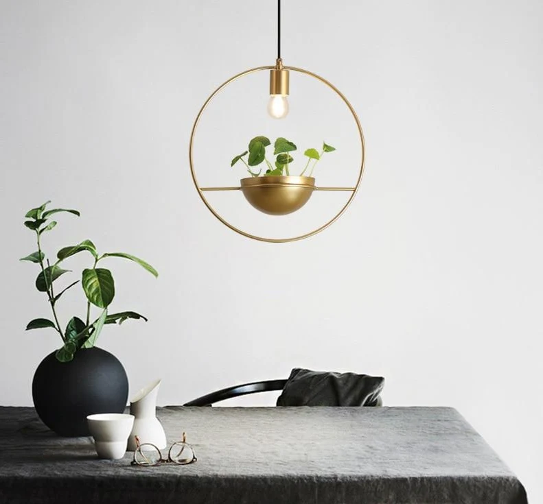 Althea Modern Nordic Planter Lamp with Plated Metal Finish