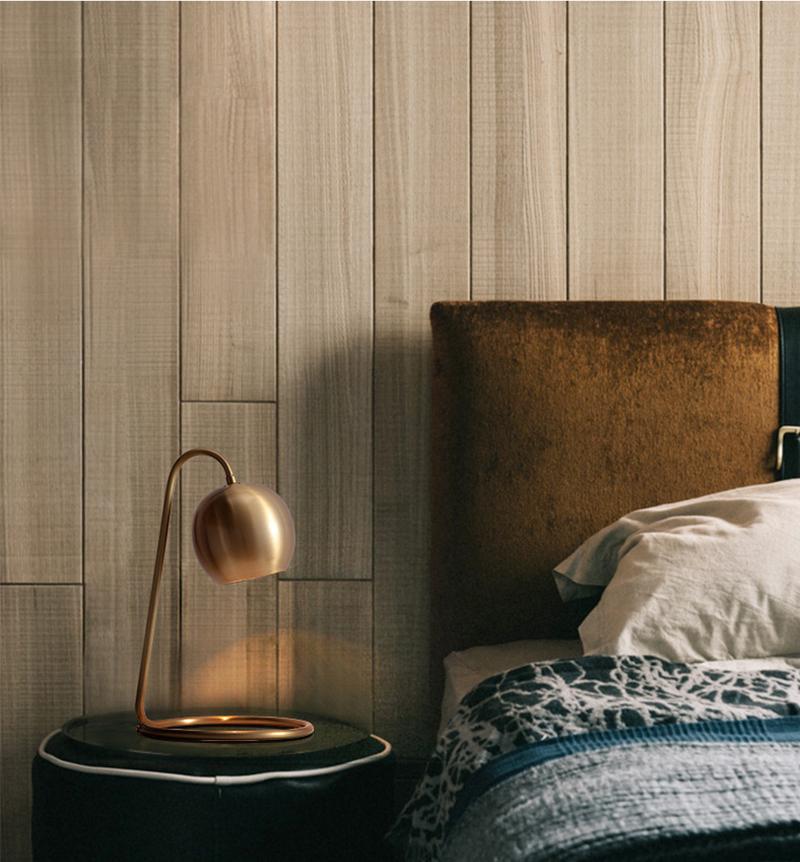 Lark kopparpläterad retro bordslampa för skrivbord och bokhyllor