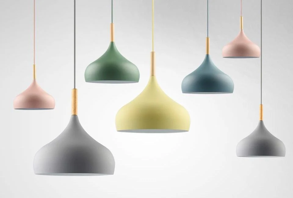 Wisząca lampa Aether Macaroon z matowym wykończeniem, aluminium