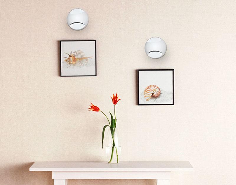 Lámpara circular nórdica moderna de rebote de luz Acacia en blanco cálido