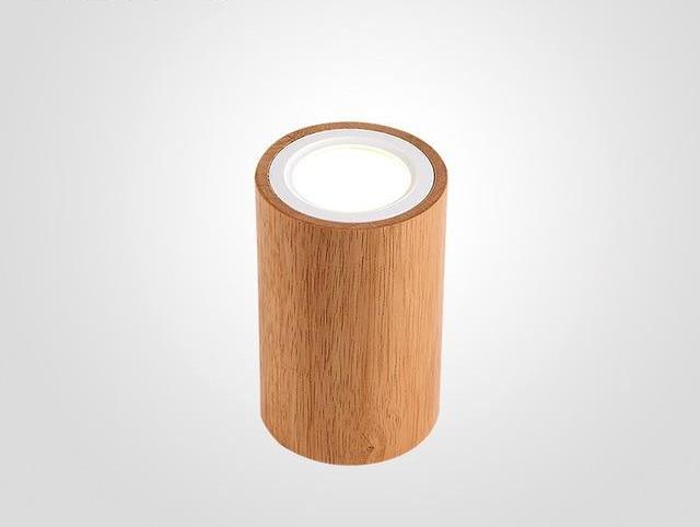 Nowoczesna skandynawska lampa sufitowa LED Dru, drewno i szkło