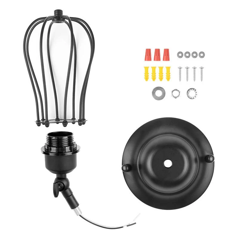 Industrial Droplet Cage Wall Lamp in Iron and Alloy