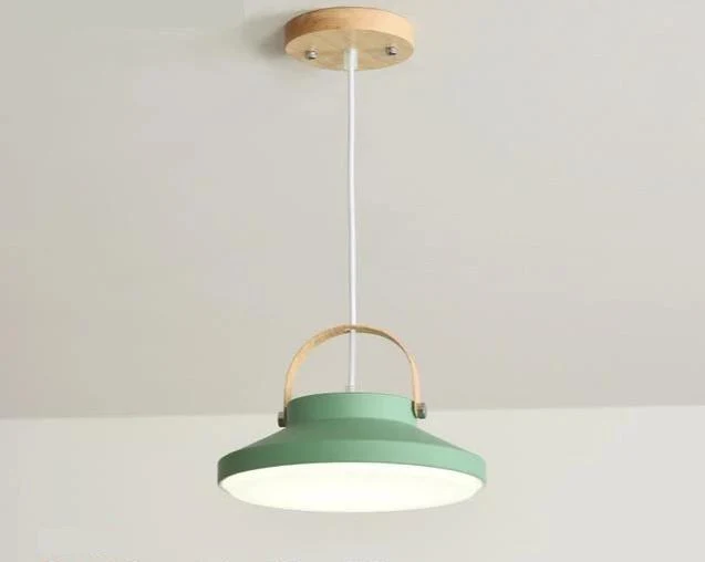 Buford Modern Nordic LED Hanging Pendant Lamp in Iron and Wood