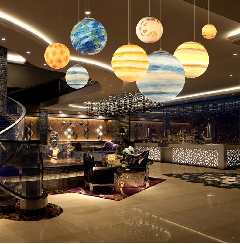 Milky Way Galaxy Pendant Lamp in Resin for Large Spaces