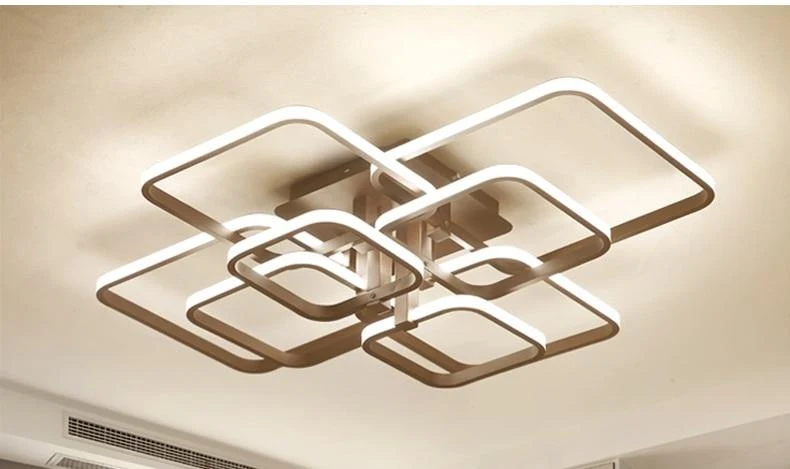 Layered Square Modern LED Chandelier for Living Rooms and Bedrooms