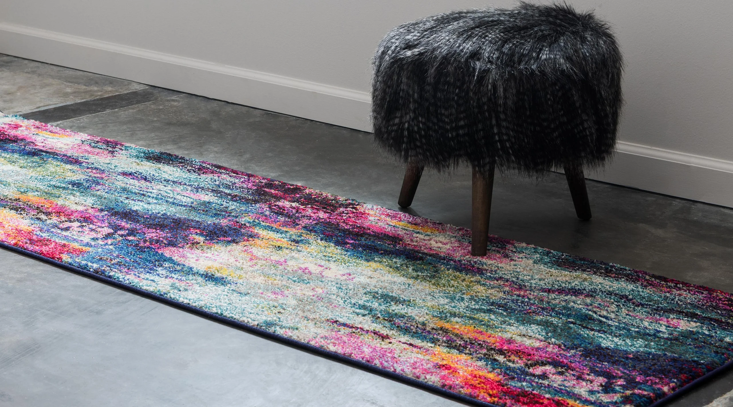 Corban Watercolor Purple Blend Area Rug by Unique Loom