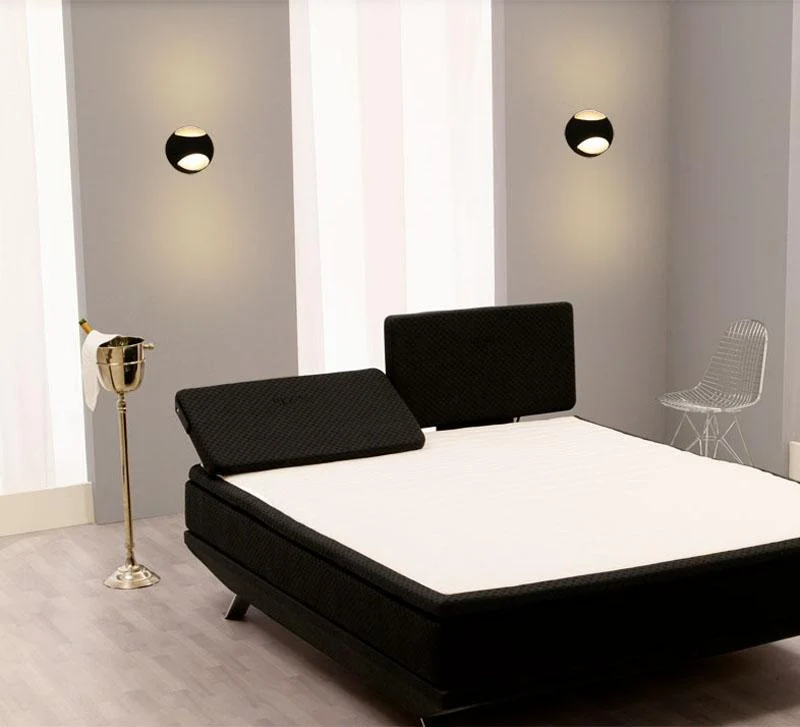 Lámpara circular nórdica moderna de rebote de luz Acacia en blanco cálido