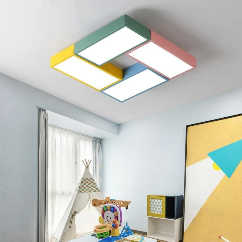 Bodhi Building Block Cube Ceiling Light in Aluminium, PC, Wood and Iron