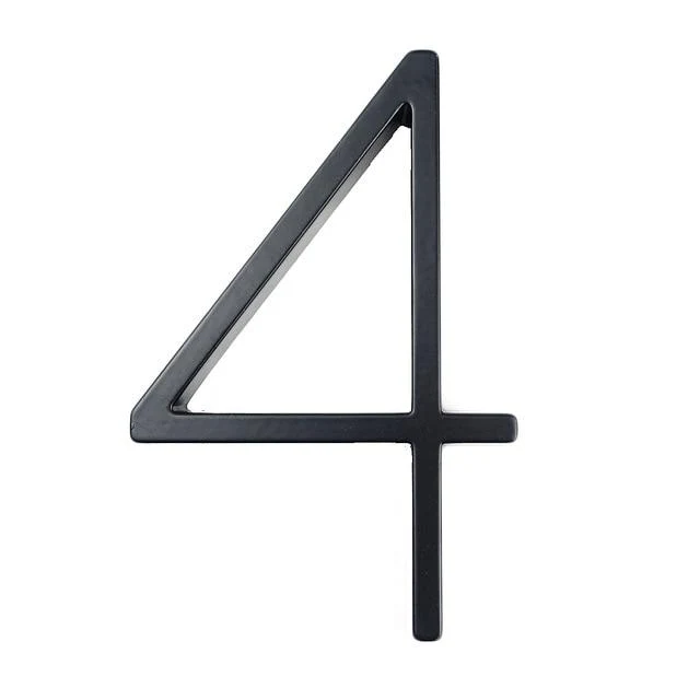 Modern Design House Numbers in Anti-Rust Zinc Alloy, 5 Inch High