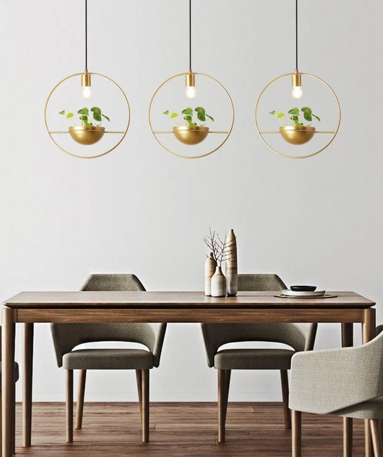 Althea Modern Nordisk Krukväxtlampa med Pläterad Metallfinish