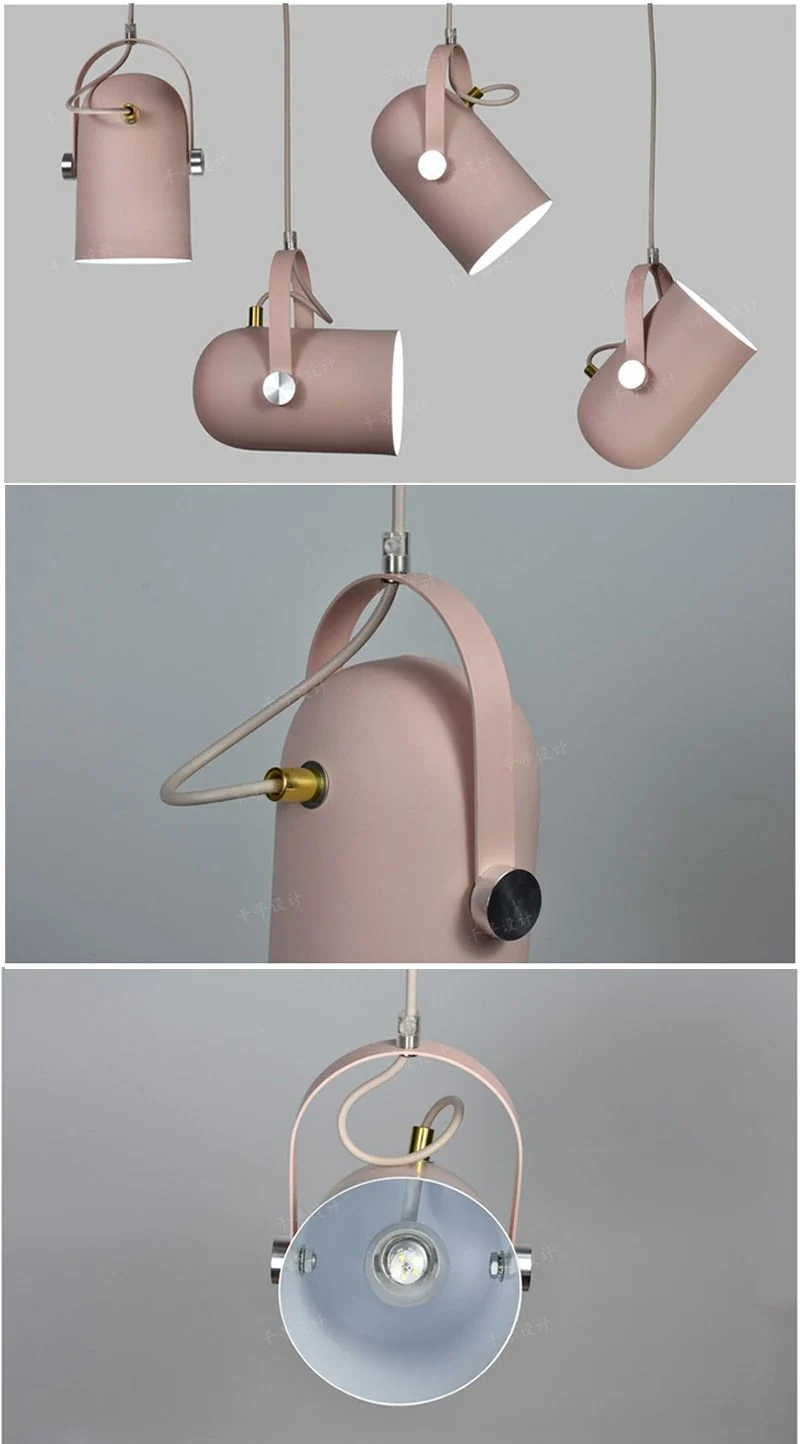 Nowoczesna skandynawska lampa wisząca ze stopu aluminium, regulowana linka