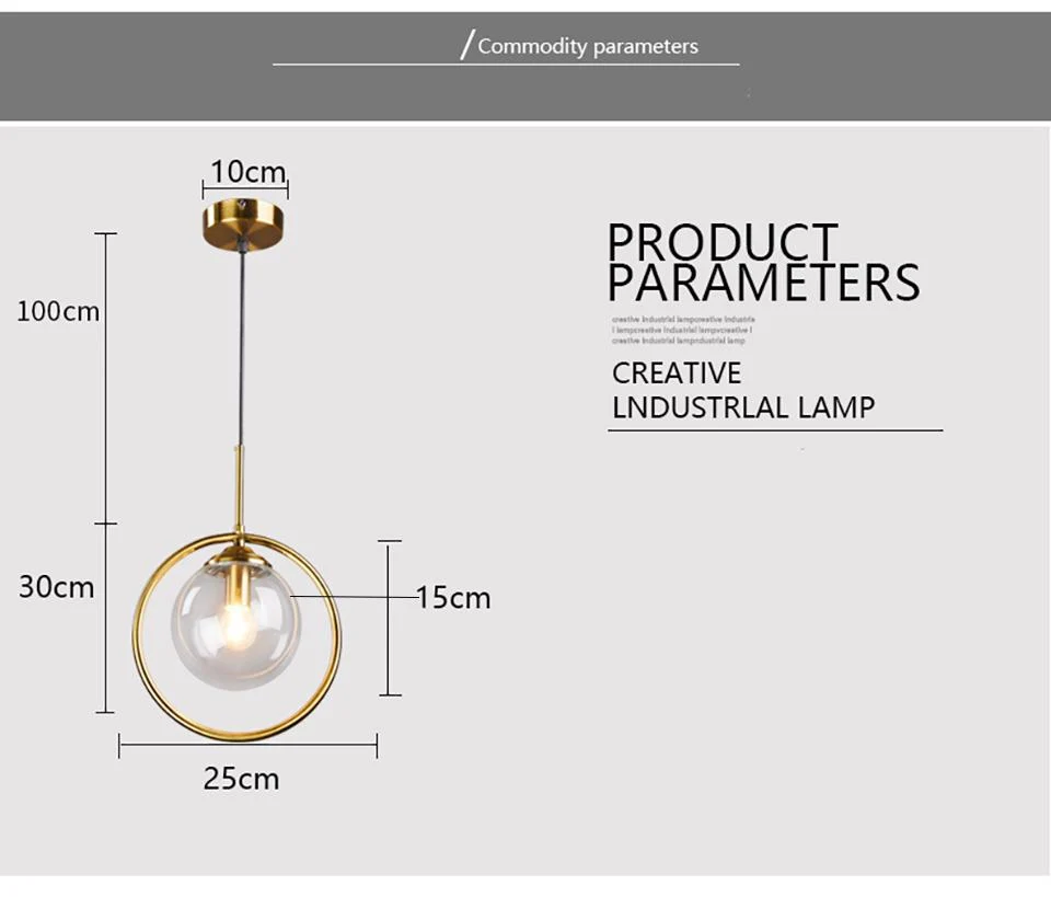 Silvana Modern Ring Pendant Light in Glass and Iron